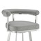Armen Living Nolagam Swivel Bar Stool in Brushed Stainless Steel with Light Gray Faux Leather 840254335677 - alternate 5